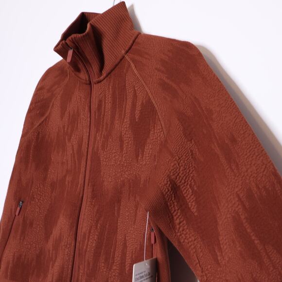 LULULEMON End State Full Zip Jacket Dark Terracotta Knit Ribbed Women's 8 - Picture 8 of 11